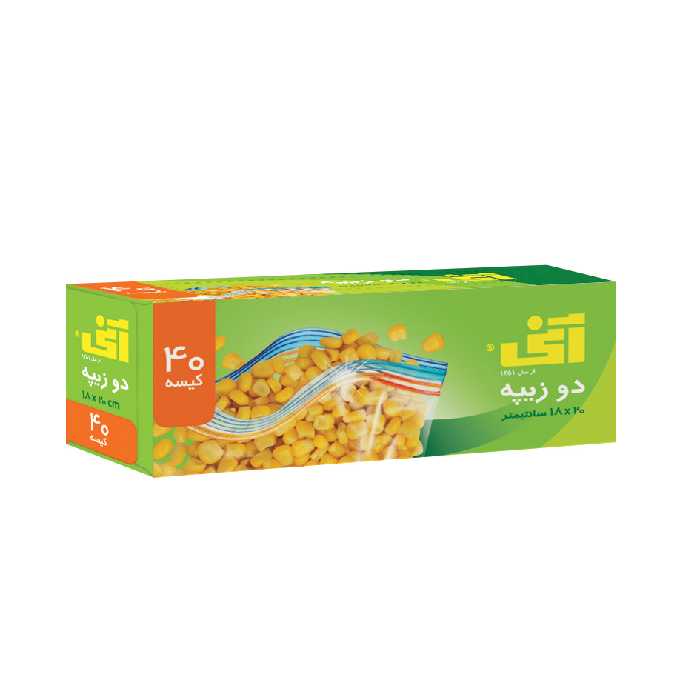 کیسه زیپ‌ دار آنی مدل 20×18 دو زیپه 40 عددی
