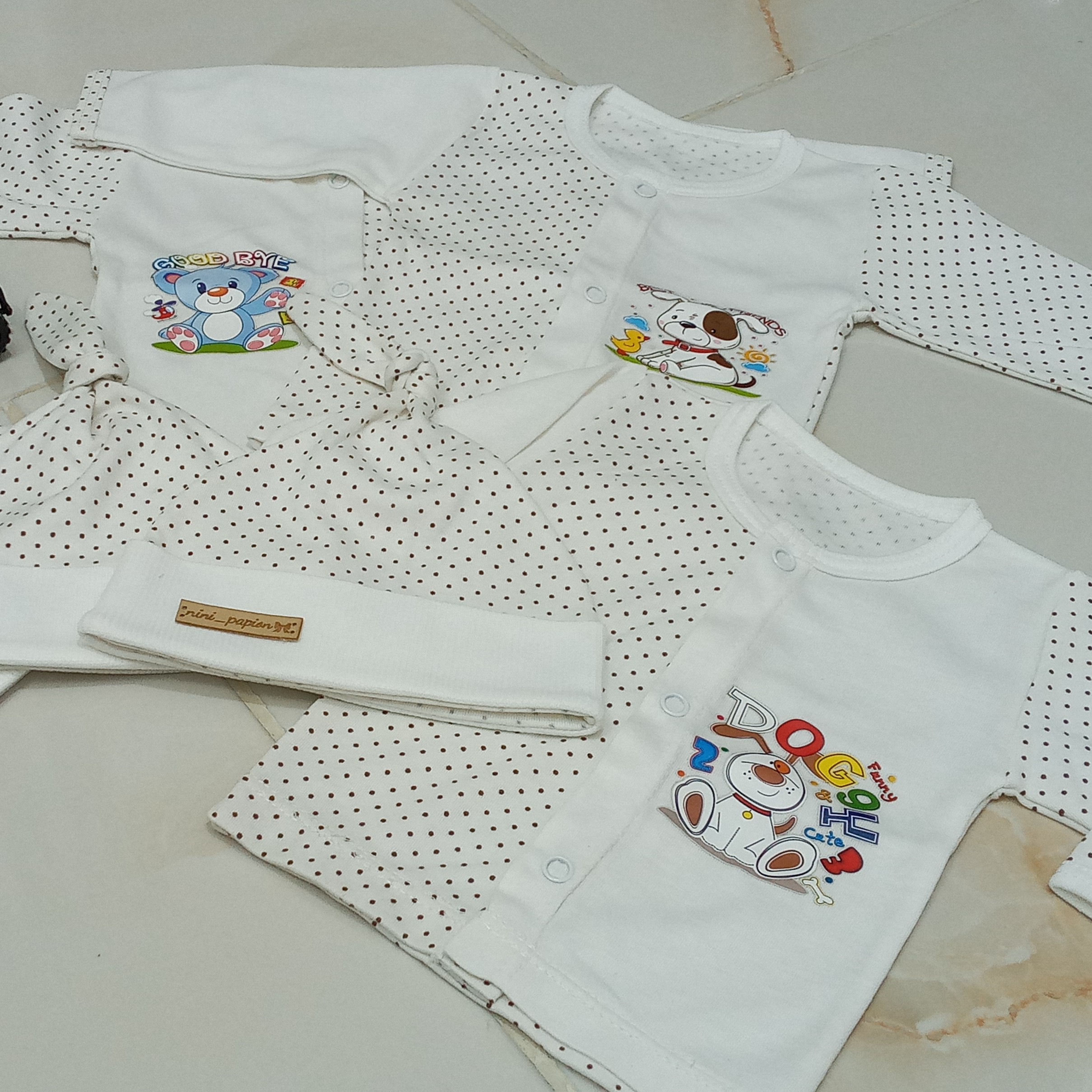 سه تکه نوزادی سایز صفر مناسب بدو تولد