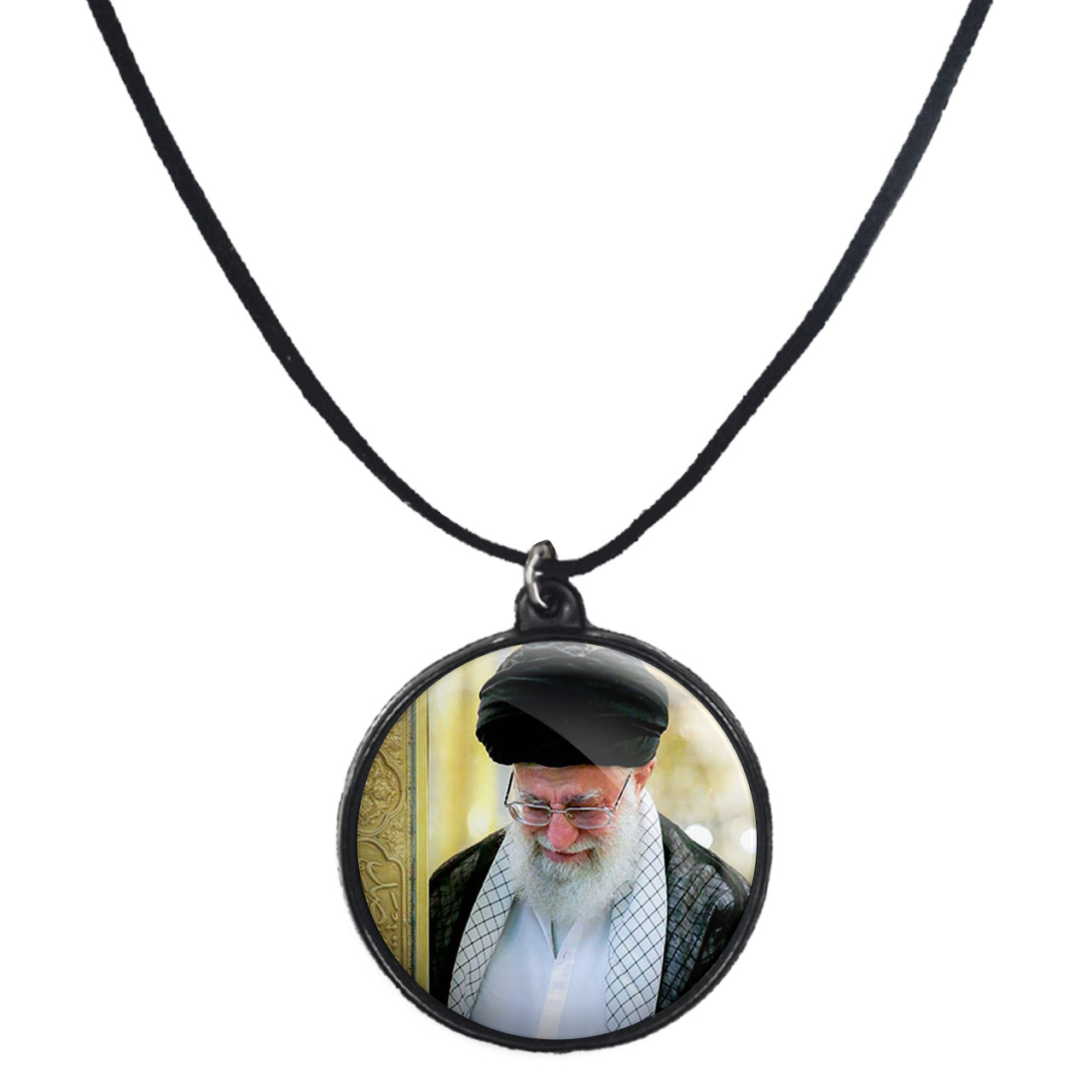 گردنبند پرمانه طرح  تصویر آیت الله خامنه ای کد pmb.11698 مدل دو طرفه