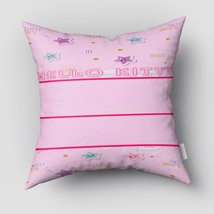 کوسن دخترانه طرح گل گلی هلو کیتی pk-2980