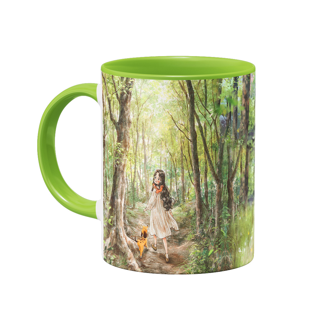 ماگ نمااستور مدل دخترانه فانتزی طرح جنگل زیبا کد 2190