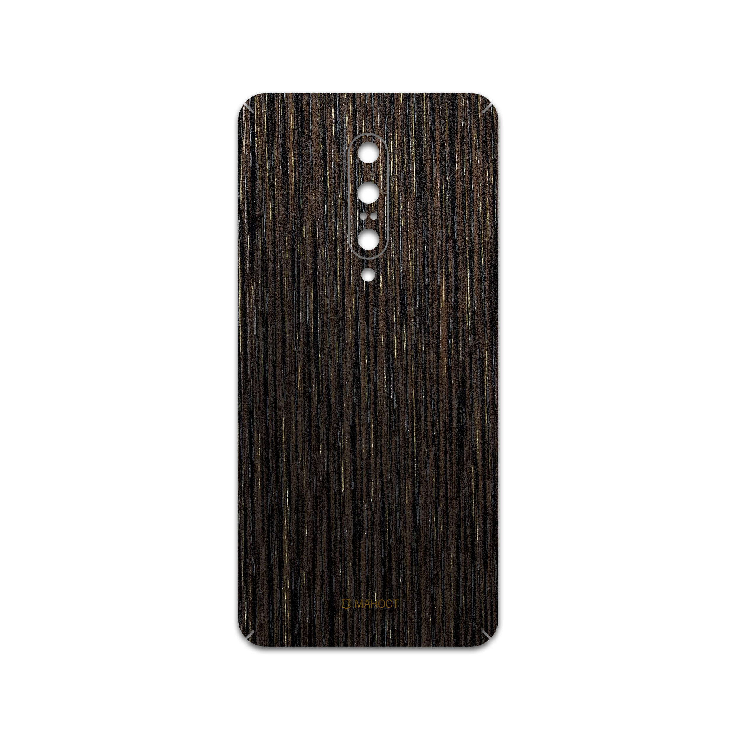 برچسب پوششی ماهوت مدل Dark-Gold-Stripes-Wood مناسب برای گوشی موبایل وان پلاس 7 Pro