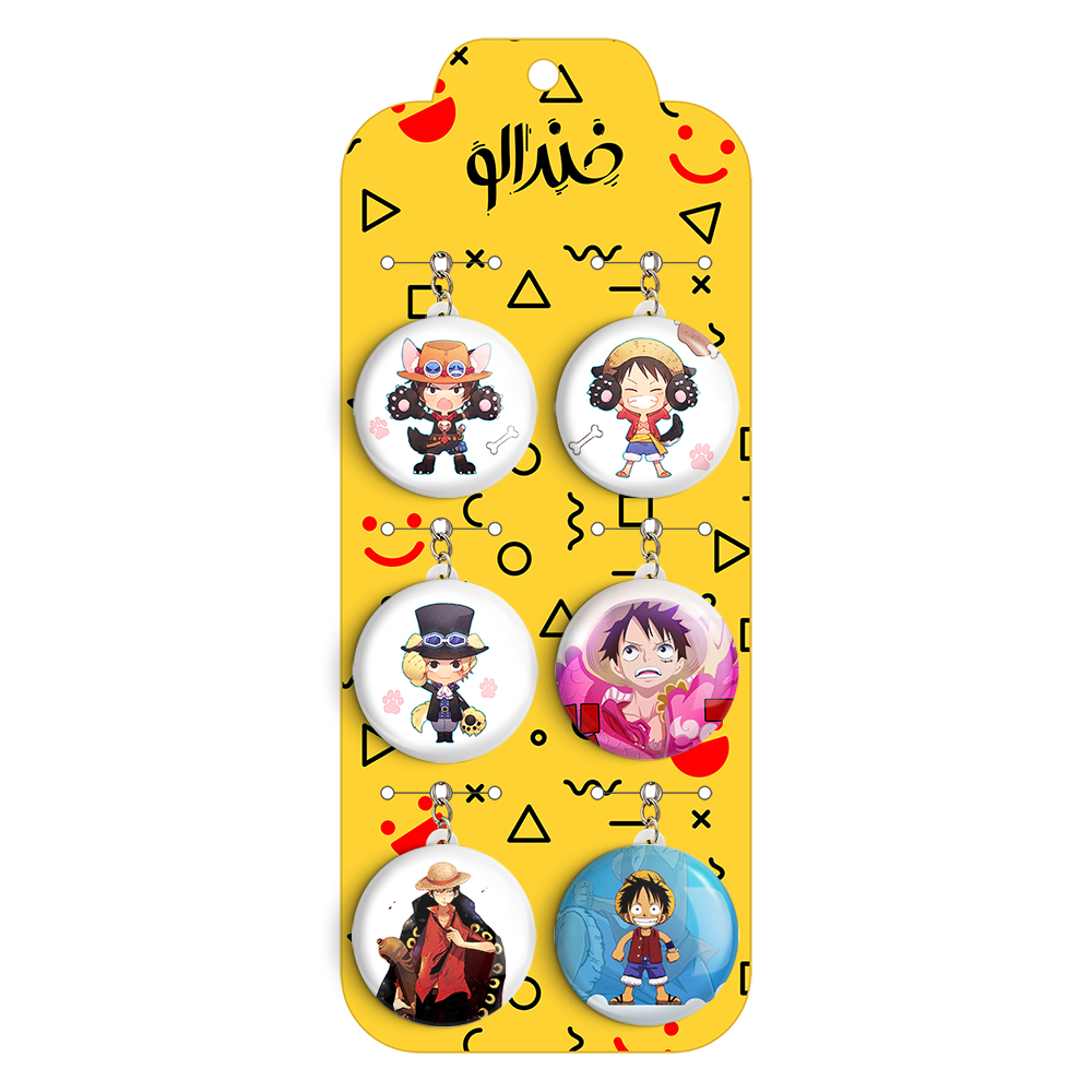 جاکلیدی خندالو مدل انیمه وان پیس One Piece کد 939A مجموعه 6 عددی