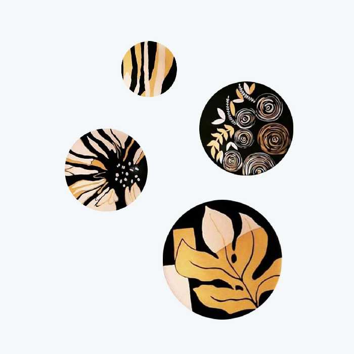 بشقاب دیوارکوب سفالی طرح خاص مجموعه 4عددی