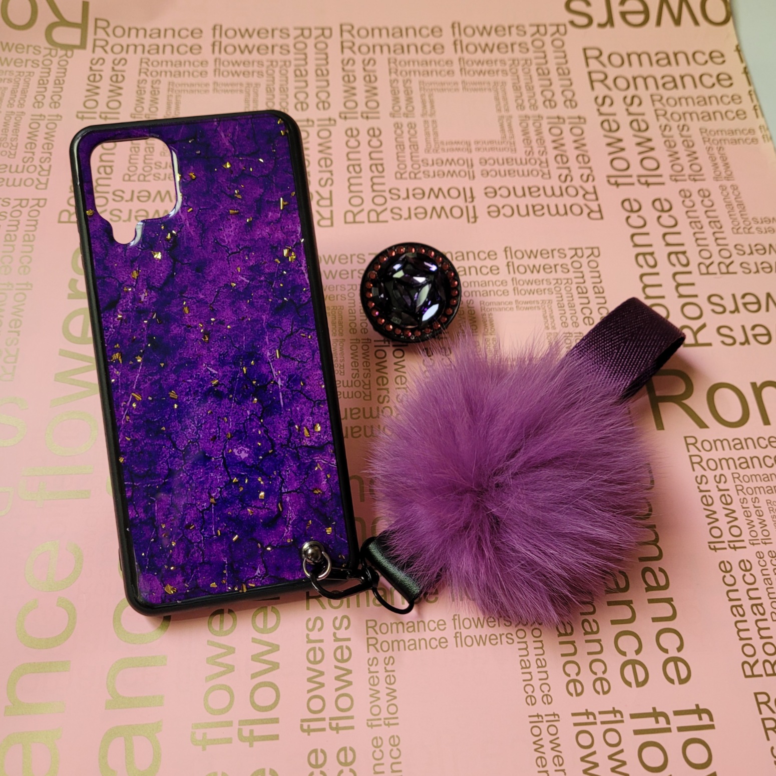 کاور مدل پام پام مناسب برای گوشی موبایل سامسونگ Galaxy A12 به همراه بند و پایه نگهدارنده