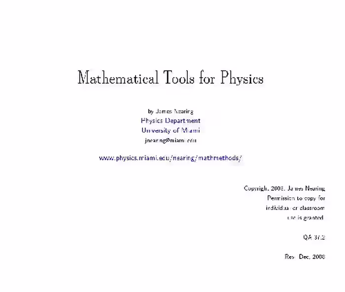 خرید و دانلود نسخه کامل کتاب Nearing Mathematical methods (free web version, wide screen