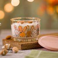 ظروف شیشه ای دربدار190میلی لیتر چاپدار لیمون 