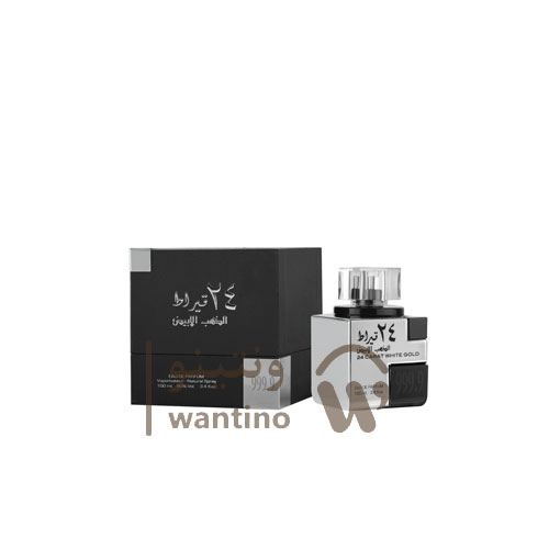 عطر ادکلن لطافه 24 قیراط الذهب الابیض طلایی (Lattafa 24 Carat White Gold)