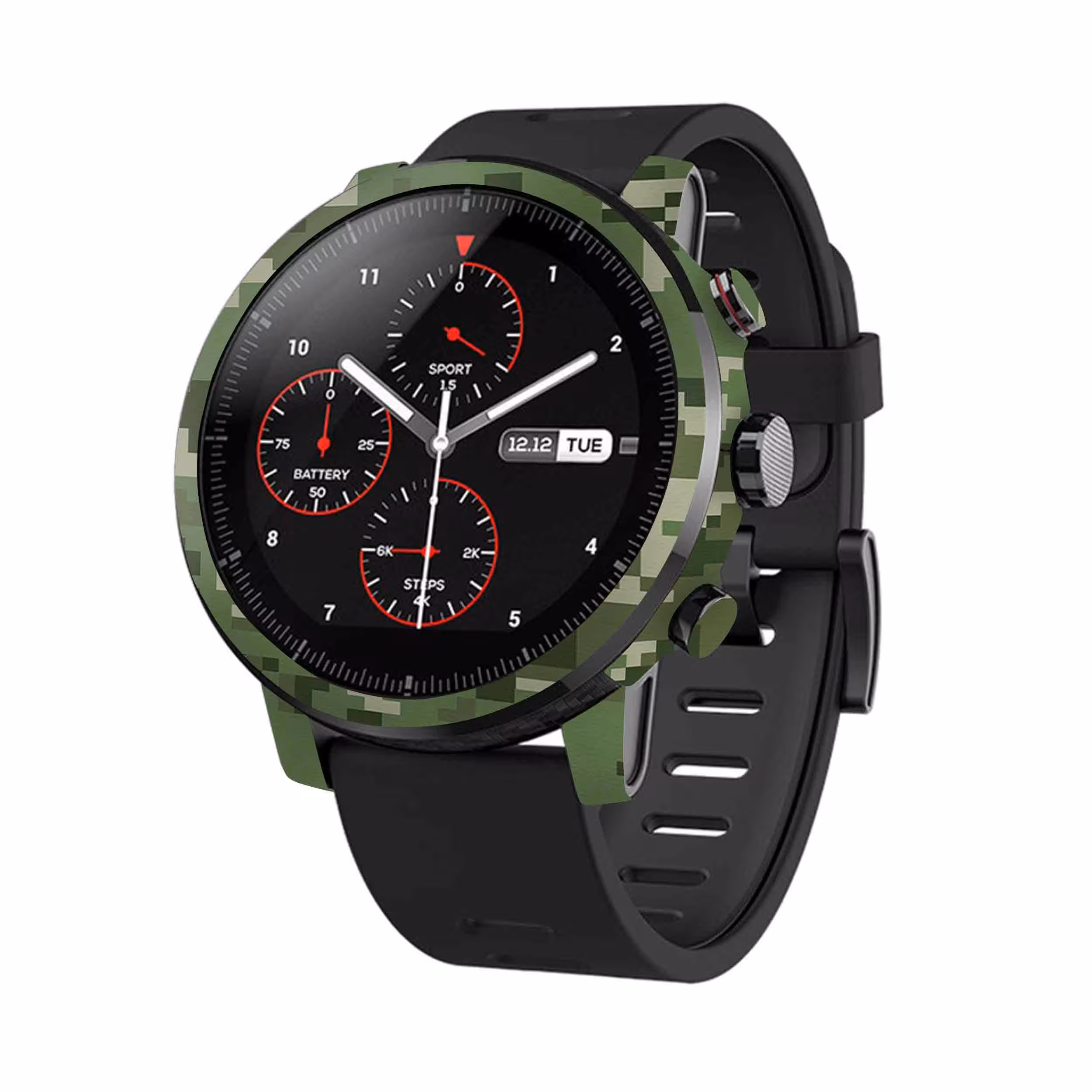 برچسب ماهوت طرح Army Green Pixel مناسب برای ساعت هوشمند شیایومی Amazfit Stratos