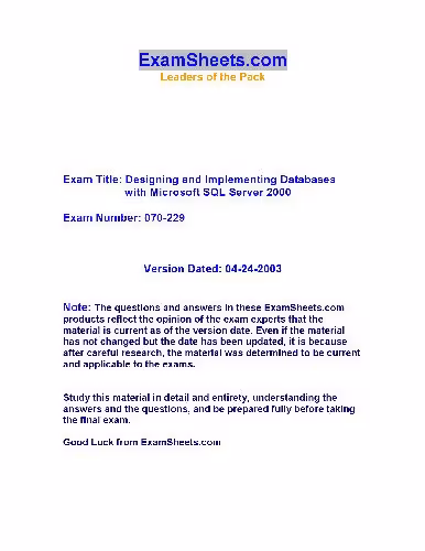 خرید و دانلود نسخه کامل کتاب Designing and Implementing Databases with Microsoft SQL Server 2000