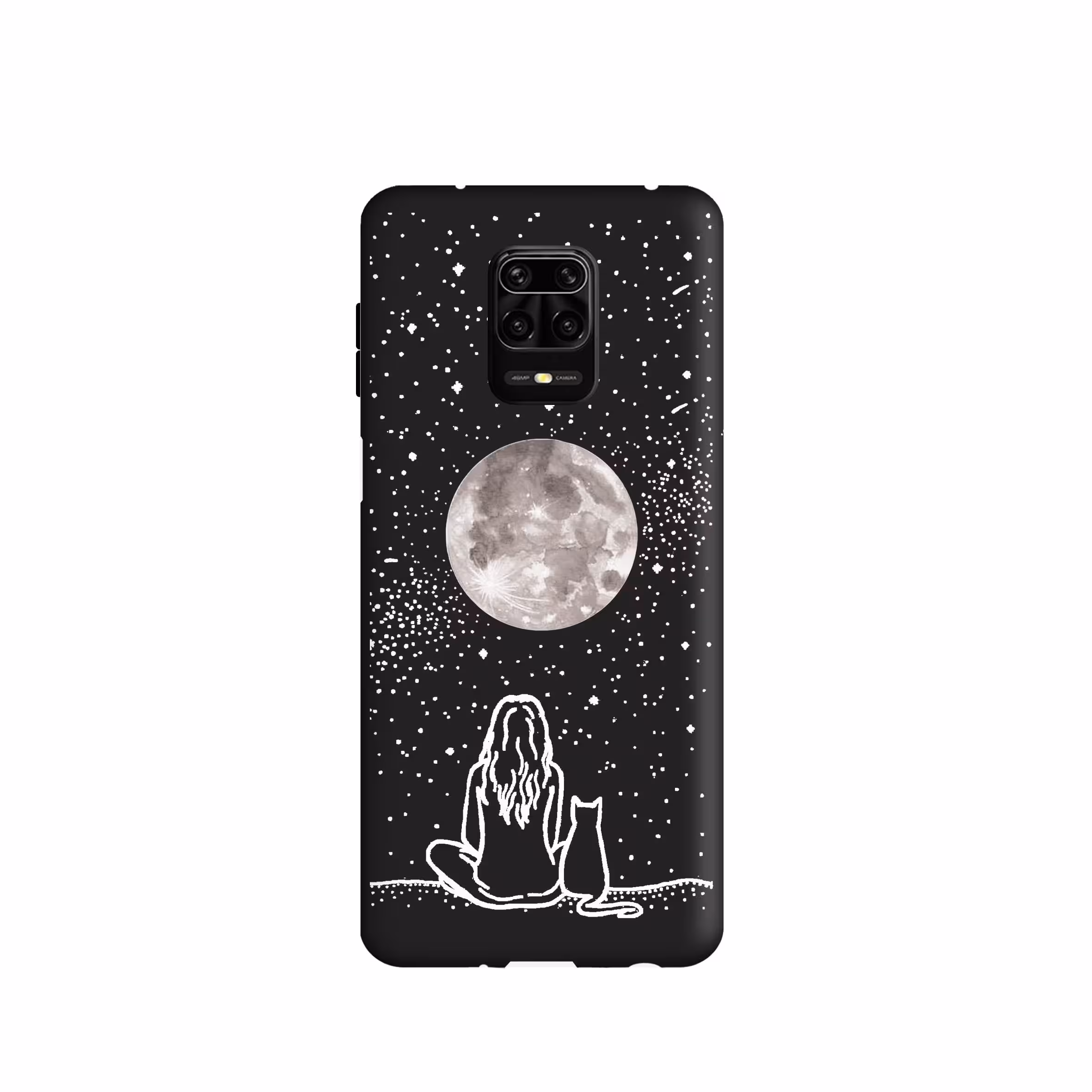 کاور طرح دختر و ماه کد 255 مناسب برای گوشی موبایل شیائومی Redmi Note 9s / Note 9 Pro