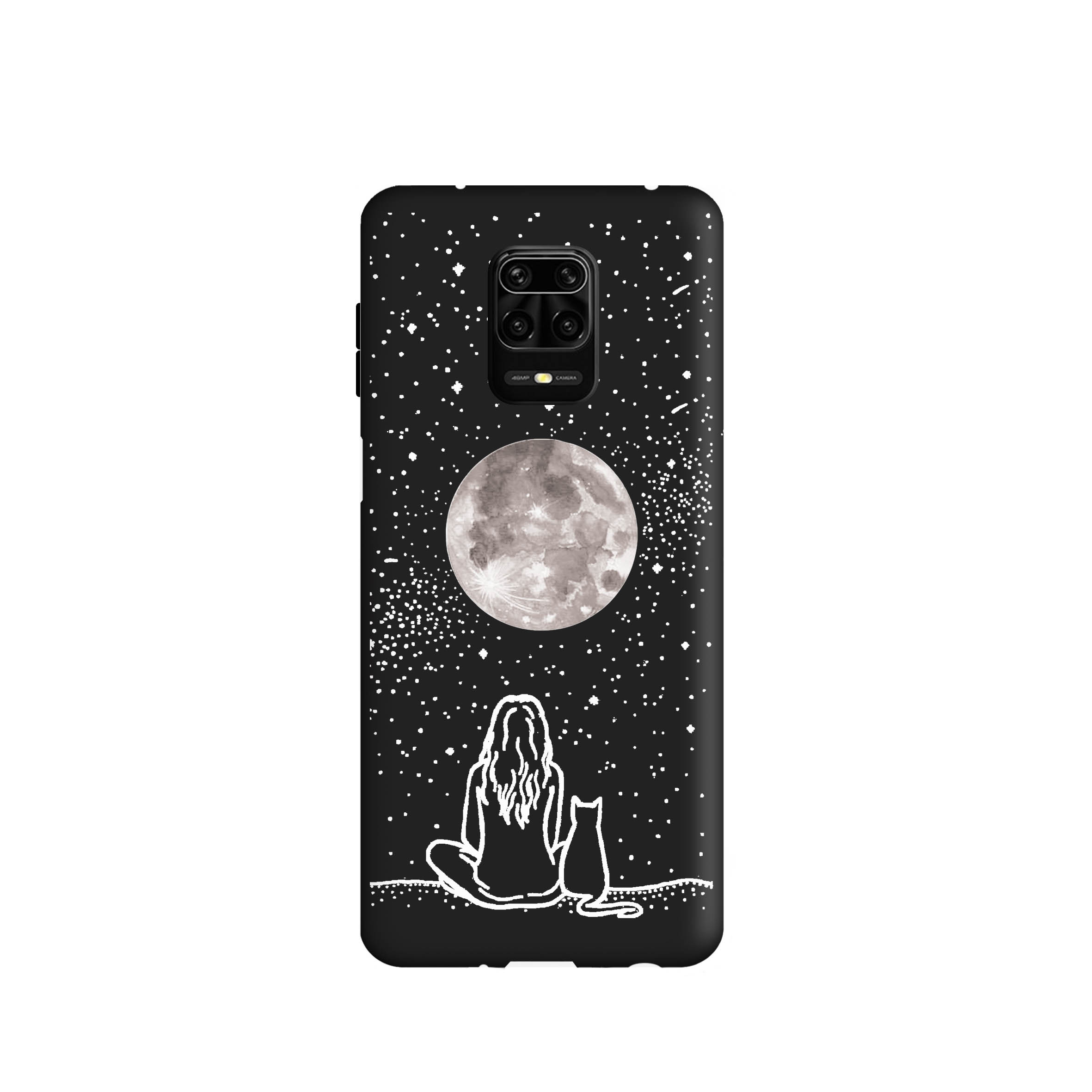 کاور طرح دختر و ماه کد 255 مناسب برای گوشی موبایل شیائومی Redmi Note 9s / Note 9 Pro