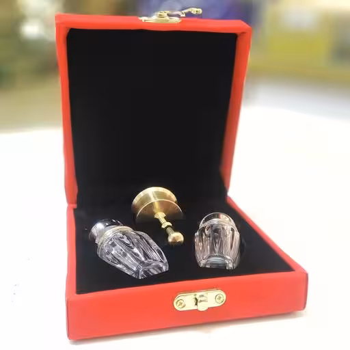 جعبه مخمل 2 گوهر  دو گرمی و هاون ( سایز بزرگ)