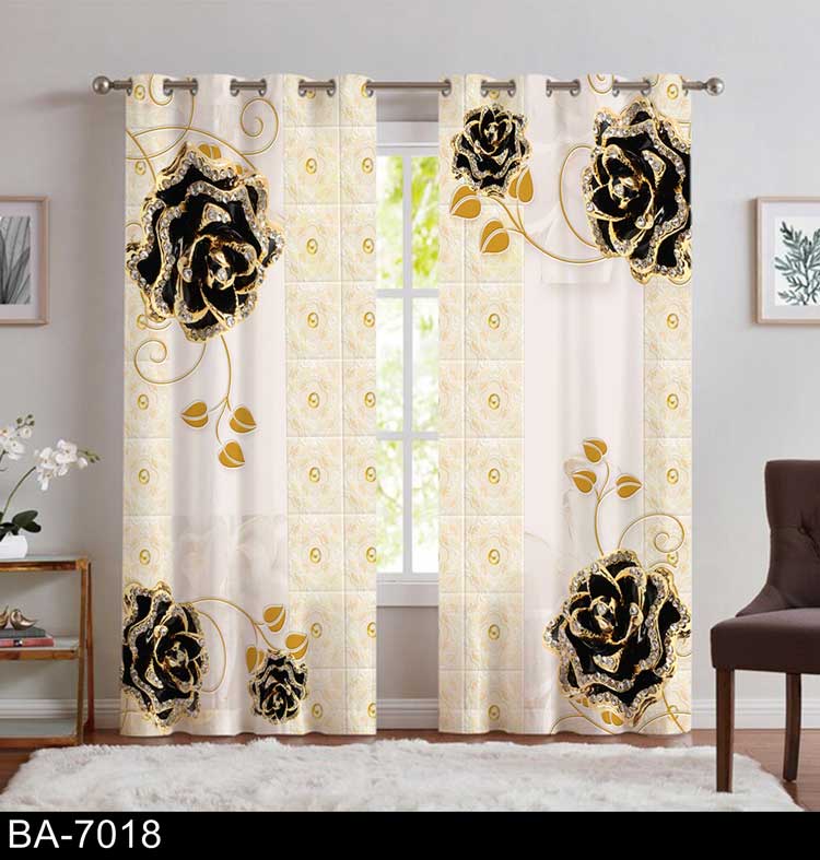 پرده گل طلایی BA-7018