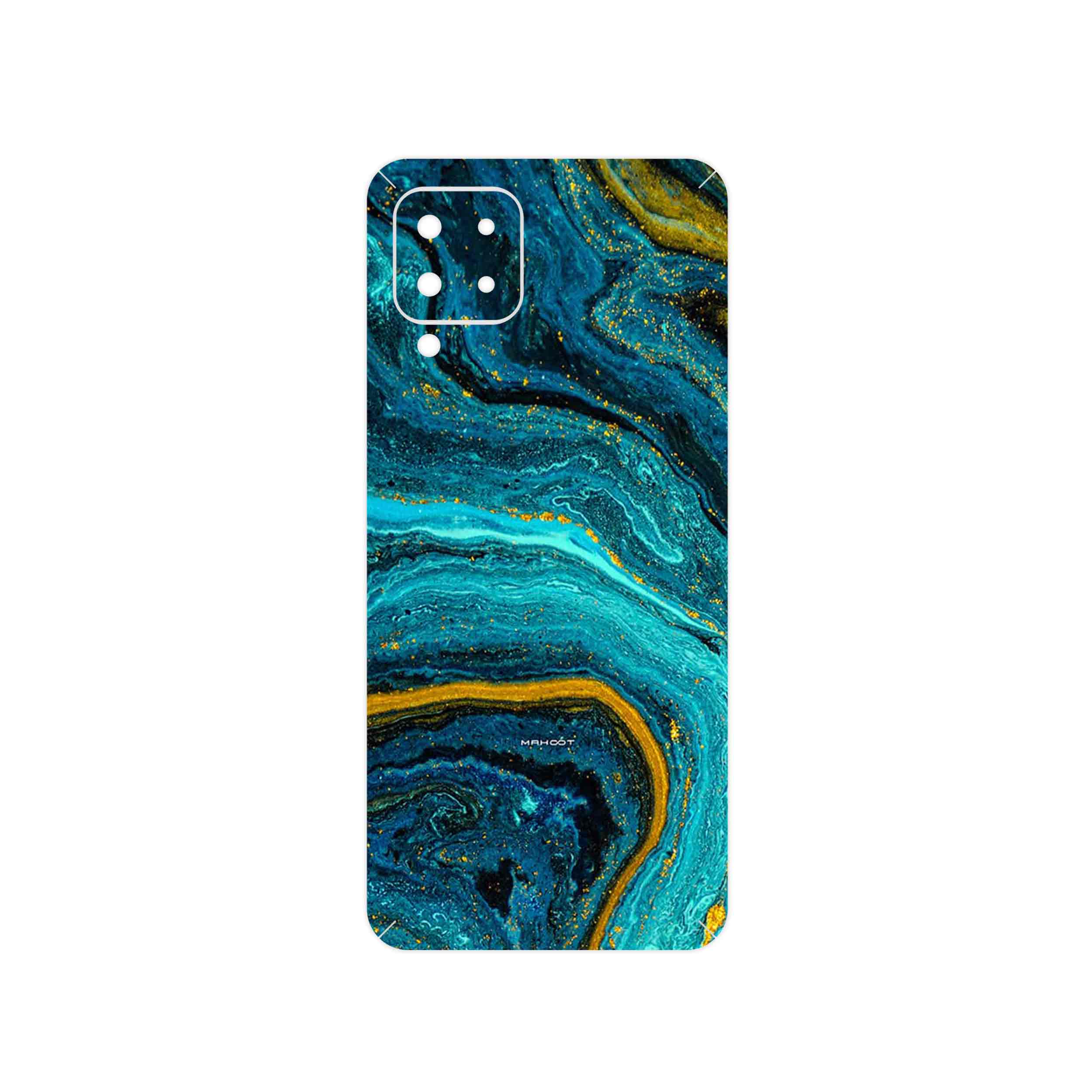 برچسب پوششی ماهوت مدل Turquoise marblewith golden streaks مناسب برای گوشی موبایل سامسونگ Galaxy M22