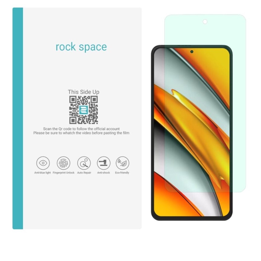  گلس شیائومی POCO F3 5g مدل نانو هیدروژل گرین لایت برند راک اسپیس
