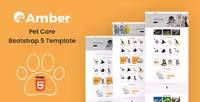 دانلود قالب بوت استرپ پت شاپ و دامپزشکی Amber