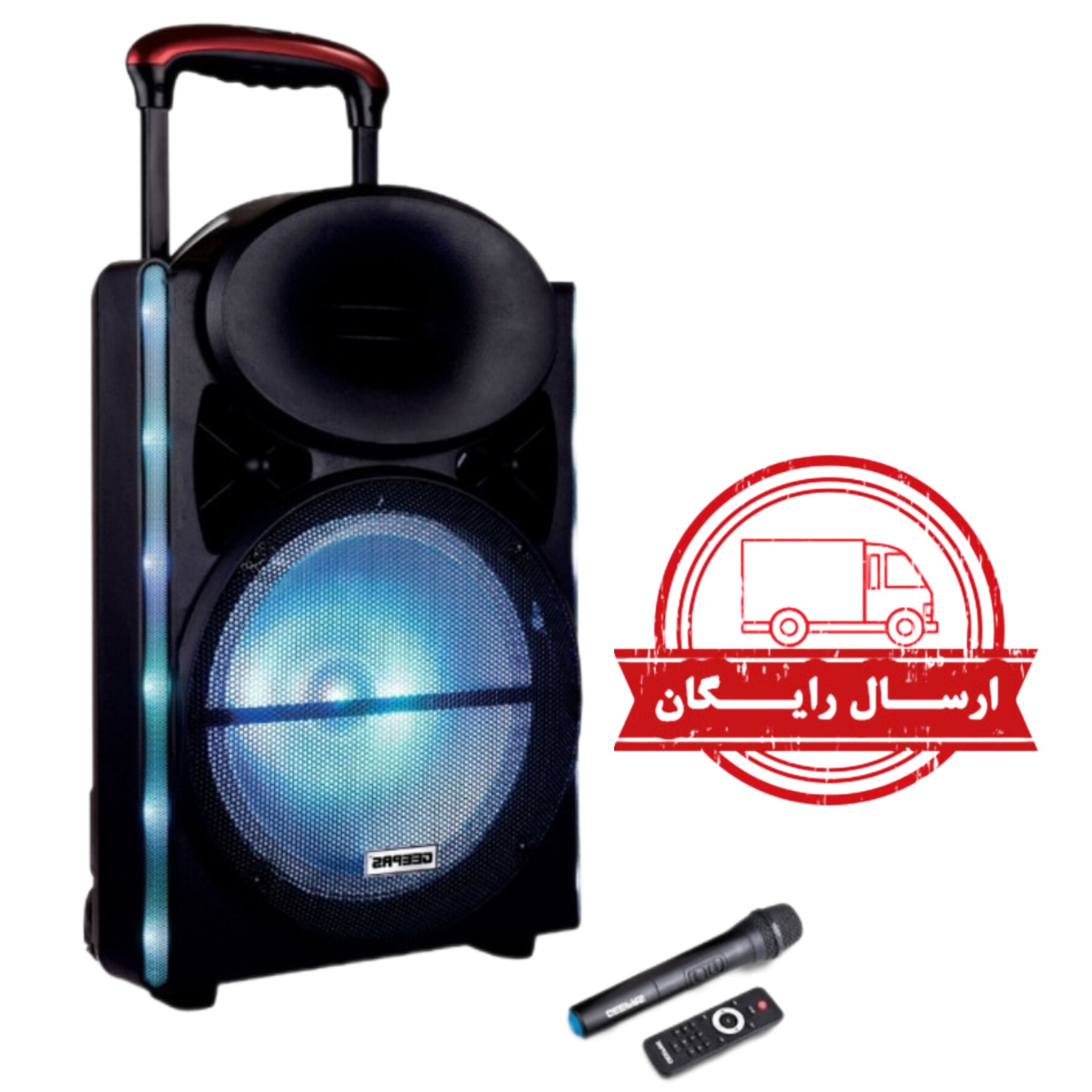 اسپیکر بلوتوثی قابل حمل مدل جی پاس مدل gms8567 برق مستقیم و شارژی میکروفون حرفه ای