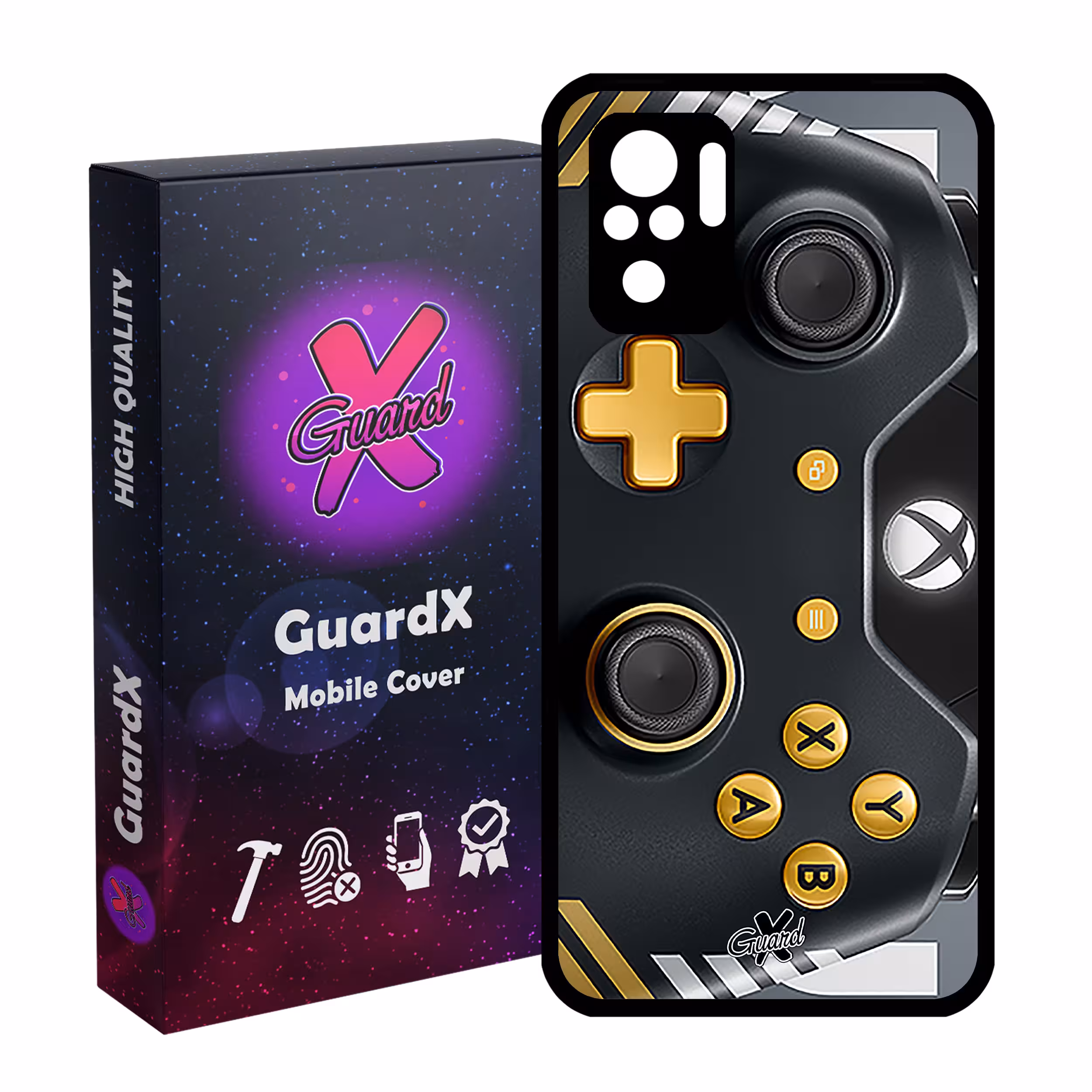 کاور گارد ایکس طرح XBox Conroller مدل Glass10090 مناسب برای گوشی موبایل شیائومی Redmi Note 10 4G / Note 10S