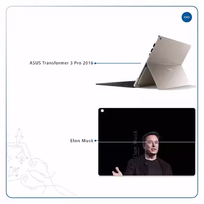 برچسب پوششی ماهوت مدل Elon Musk مناسب برای تبلت ایسوس Transformer 3 Pro 2016