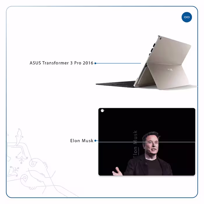برچسب پوششی ماهوت مدل Elon Musk مناسب برای تبلت ایسوس Transformer 3 Pro 2016