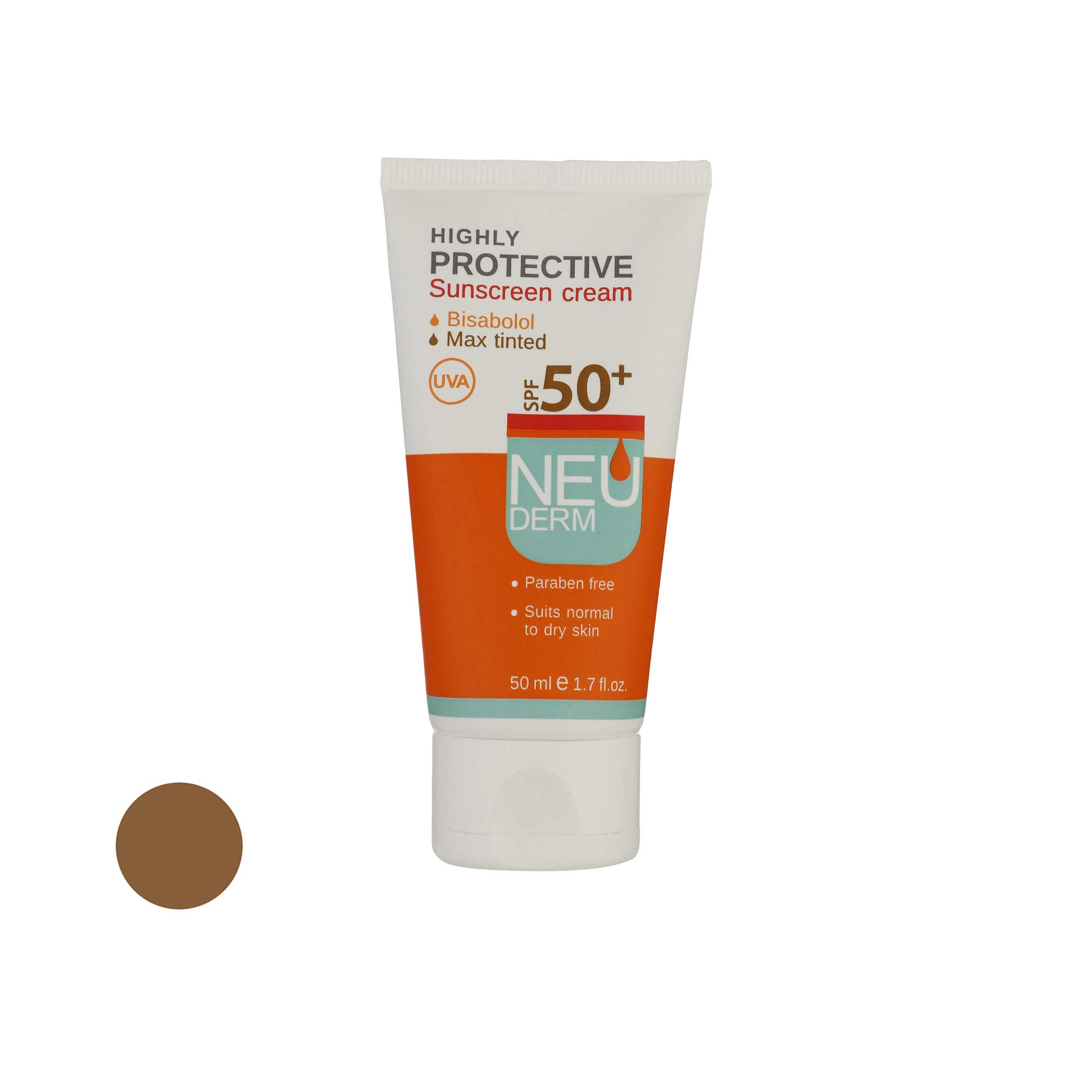 کرم ضد آفتاب رنگی نئودرم +SPF50 پوست نرمال مدل Highly Protectiveحجم 50 میلی لیتر