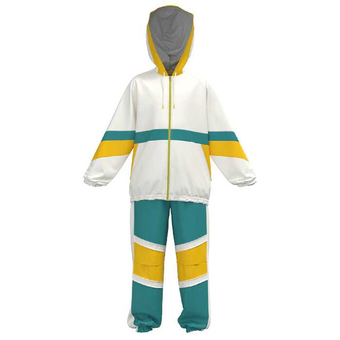 ست سوییشرت و شلوار مشترک دخترانه و پسرانه M 408 برشاد سفید-زرد 98