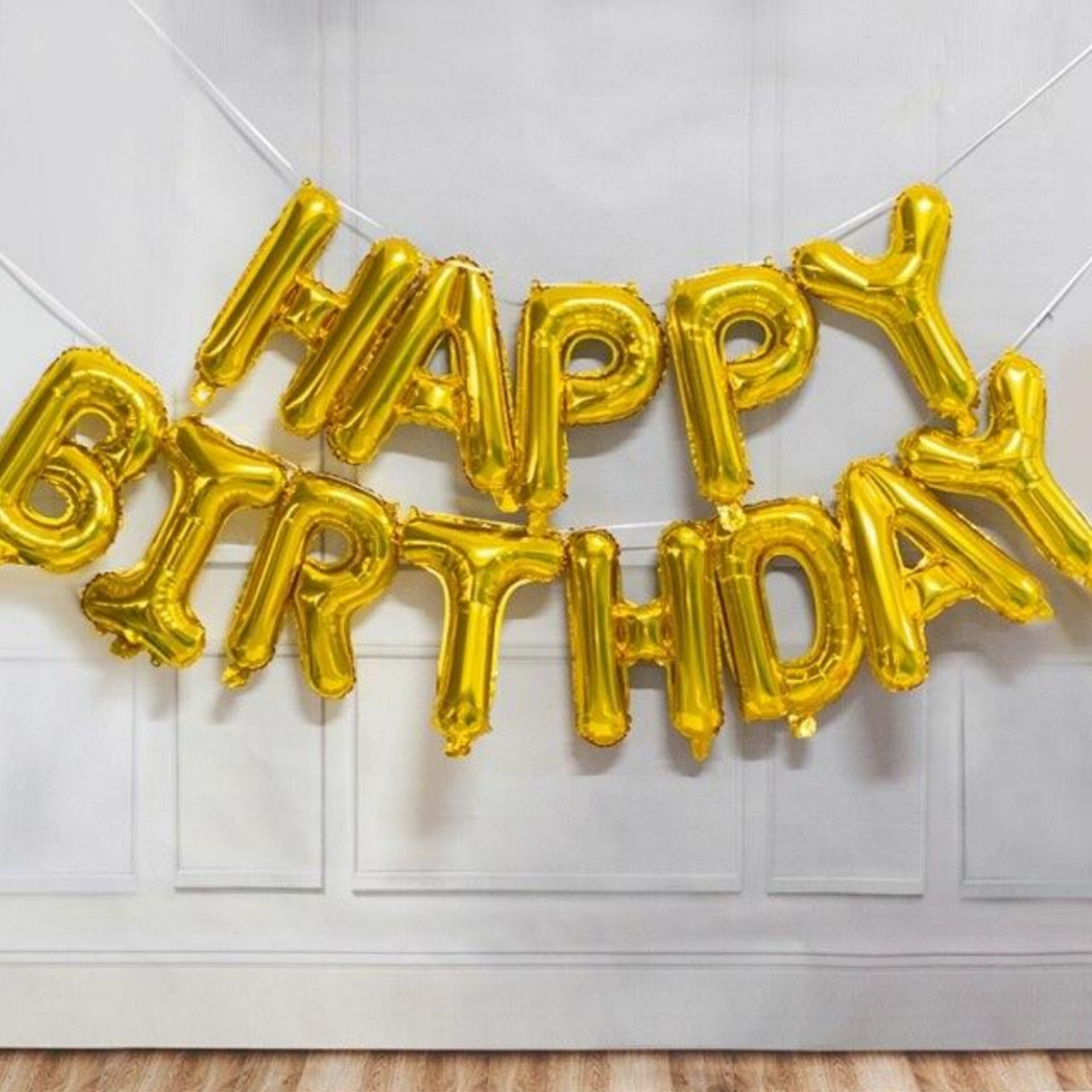 بادکنک happy birthday طلایی