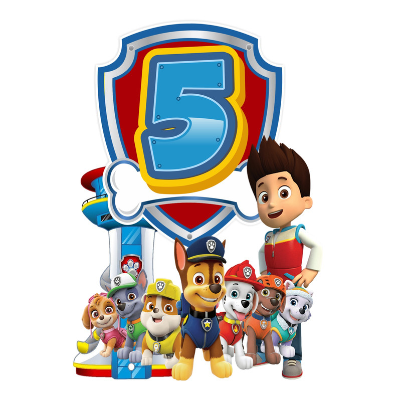 استند رومیزی تولد طرح عدد 5 مدل سگهای نگهبان کد 01