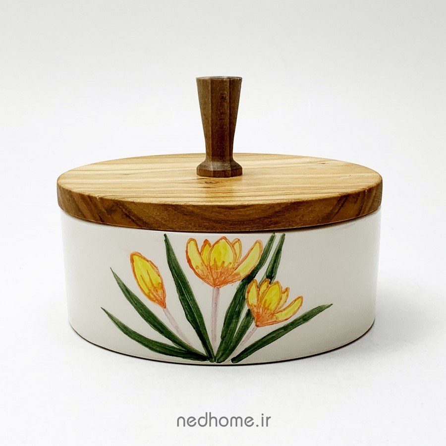  شکلات خوری سرامیکی طرح گل زعفران 