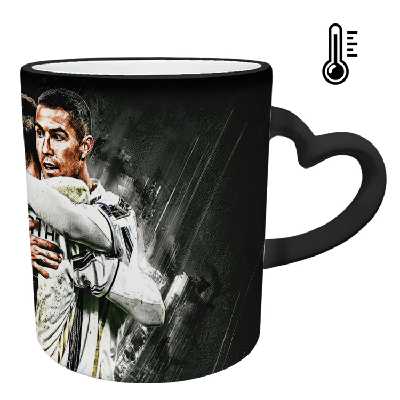 ماگ حرارتی مدل دسته قلبی اکلیلی طرح رونالدو کد 124