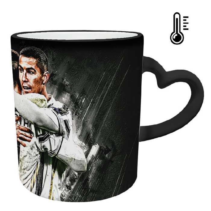 ماگ حرارتی مدل دسته قلبی اکلیلی طرح رونالدو کد 124