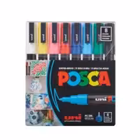 ماژیک رنگ آمیزی یونی بال مدل POSCA 3M بسته 8 عددی