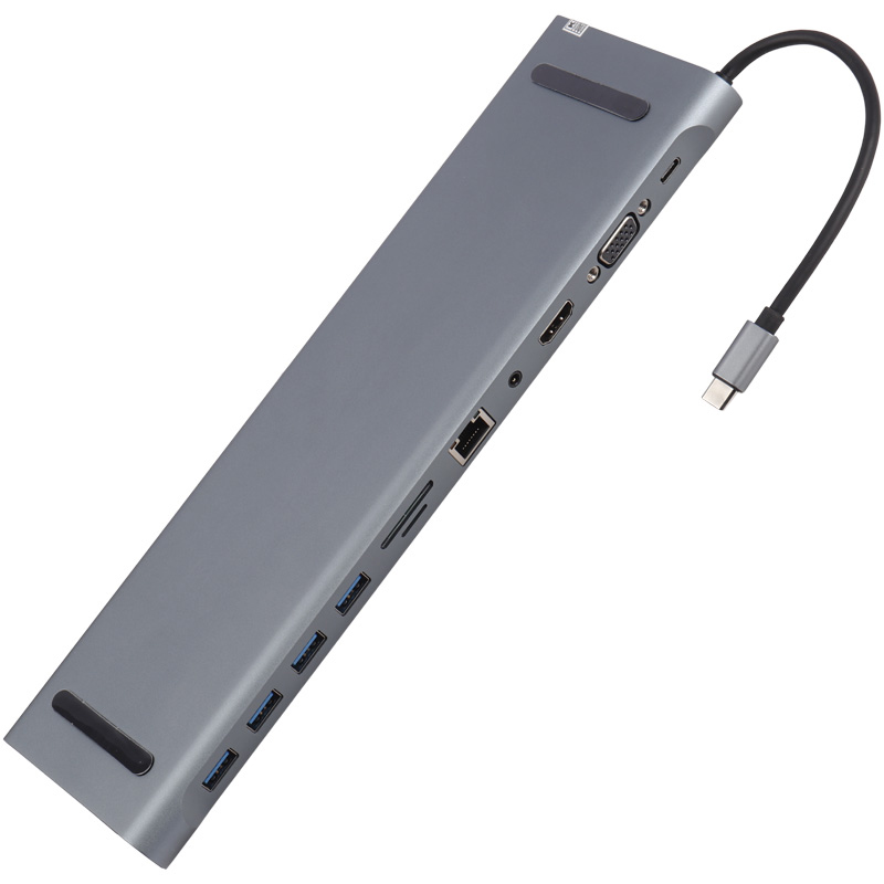 هاب و رم ریدر BYL-2003 USB 30/HDMI/VGA/RJ45/AUX/Type-C PD To Type-C