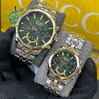 خرید ست ساعت زنانه و مردانه سیتیزن اسپشیال سه موتوره فعال کیفیت عالی ساخت ژاپن استیل رنگ ثابت کد 2116033 - ردگل