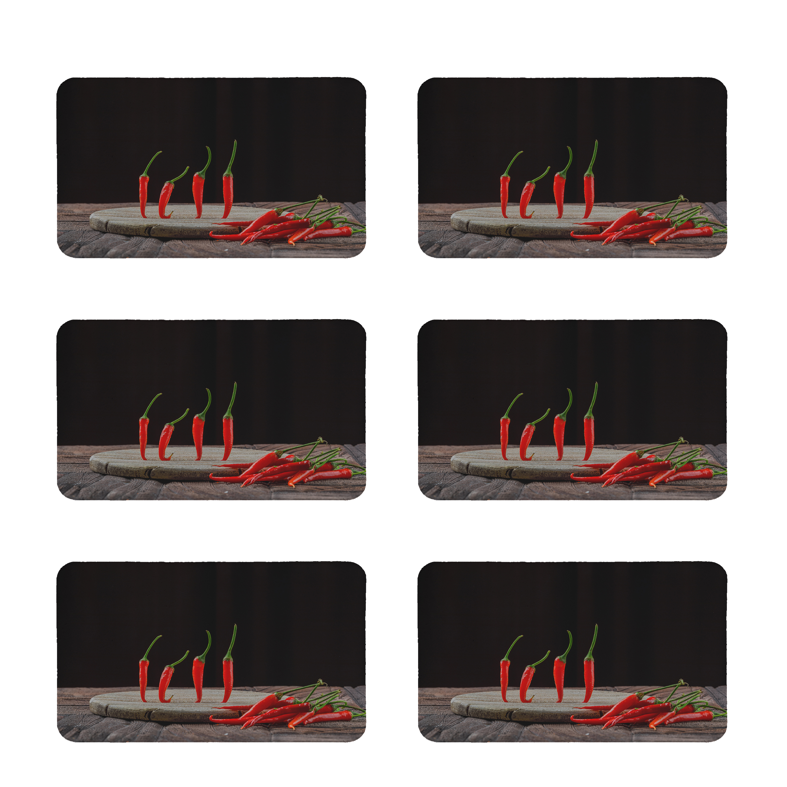 زیربشقابی طرح فلفل کد 8462 مجموعه 6 عددی