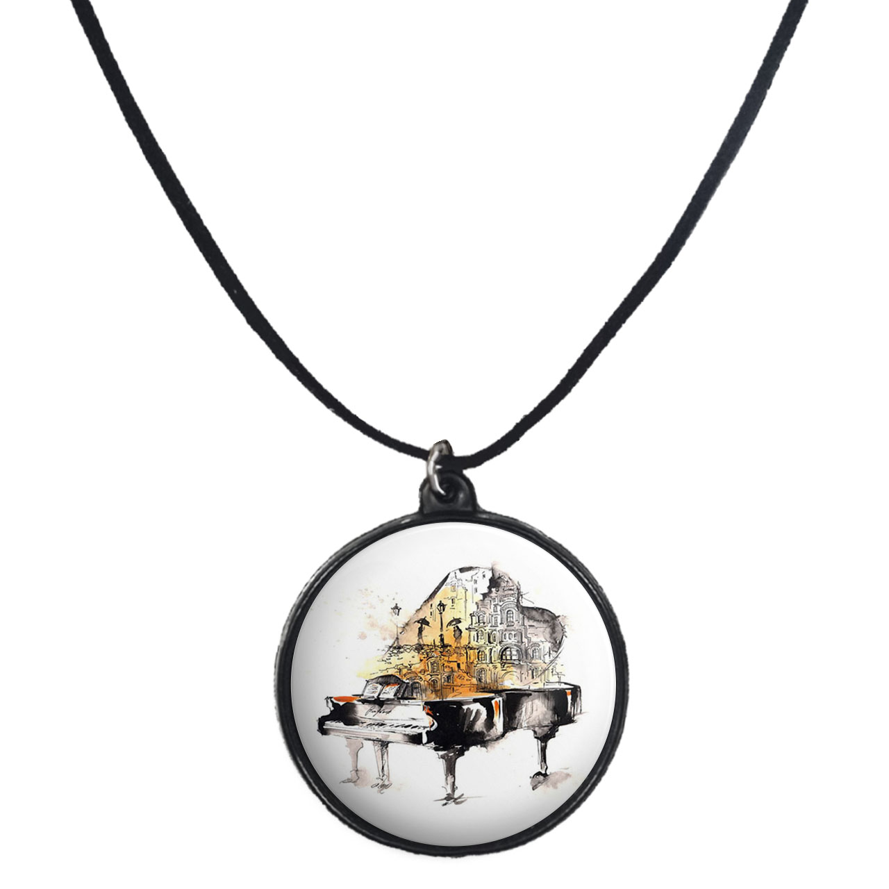 گردنبند پرمانه طرح پیانو کد pmb.30496 مدل دو طرفه