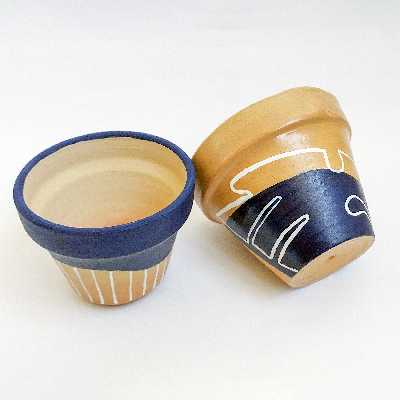 گلدان سفالی مدل برگ انجیری بسته 2 عددی