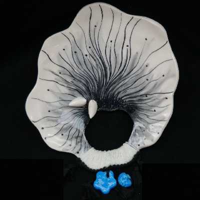 شیرینی خوری سرامیکی هیوا طرح نشان پرنده برجسته دسته دار کد 10999742