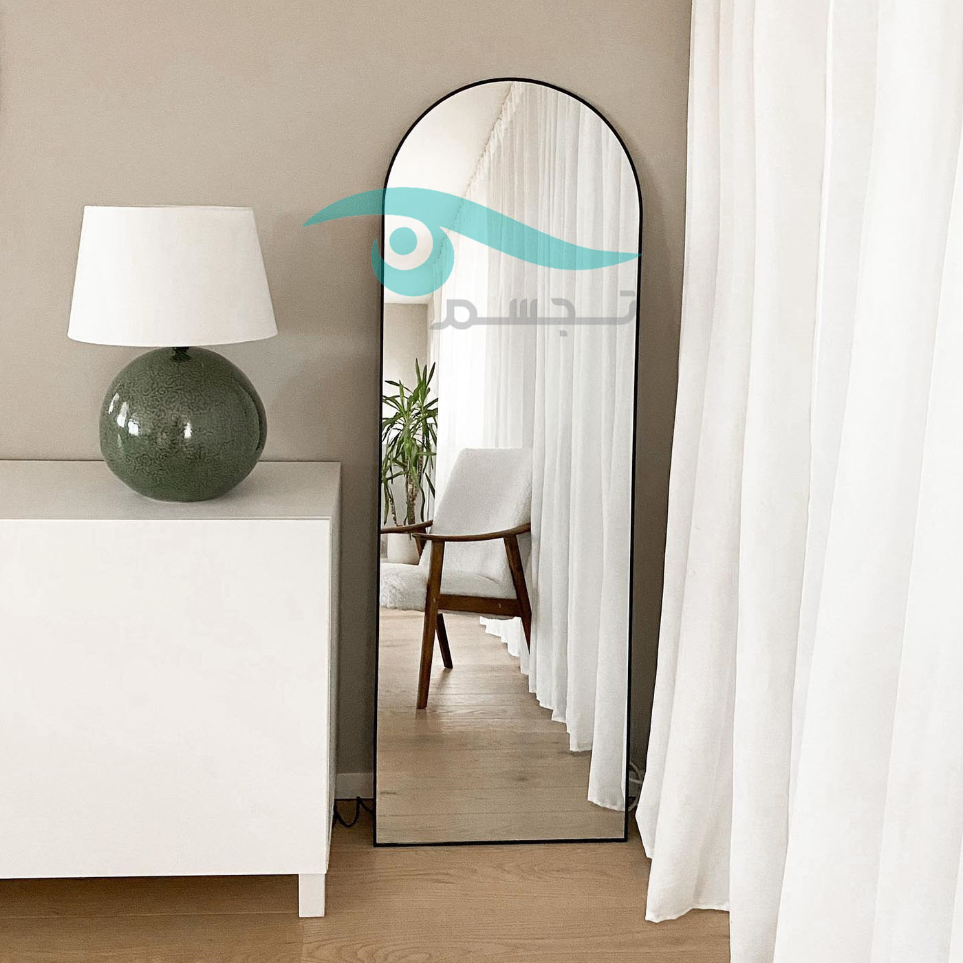 خرید آینه قدی گنبدی فلزی- قیمت آینه گنبدی ایستاده- تولیدی تجسم