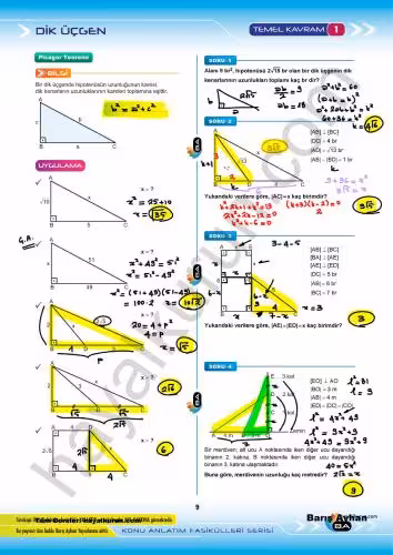 خرید و دانلود نسخه کامل کتاب KAF GEO-2 2018 Dik Üçgen Temel Kavram 1,2,3,4,5,6,7,8 Çözümler