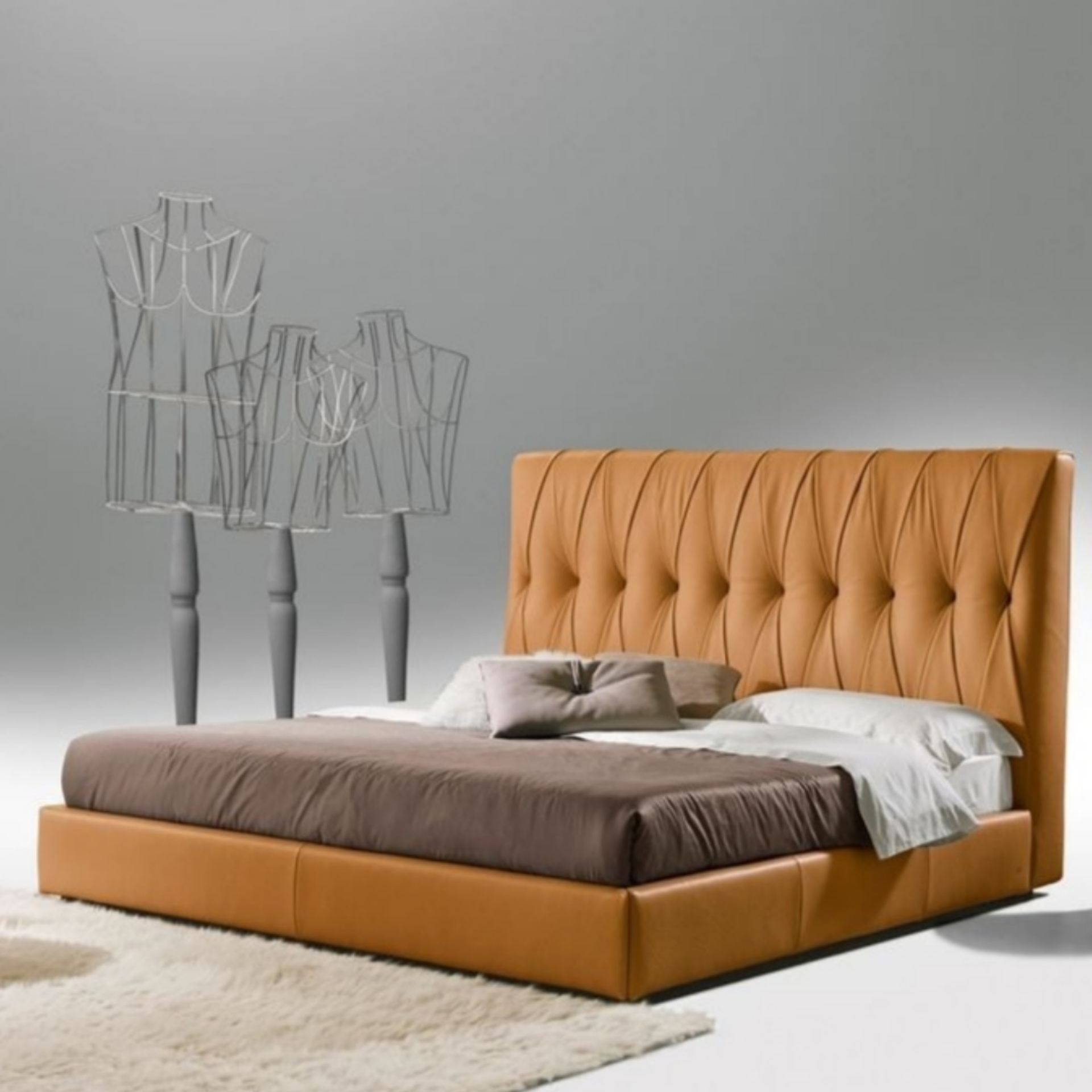 تخت خواب دونفره مدل آسرین سایز 180×200 سانتی متر