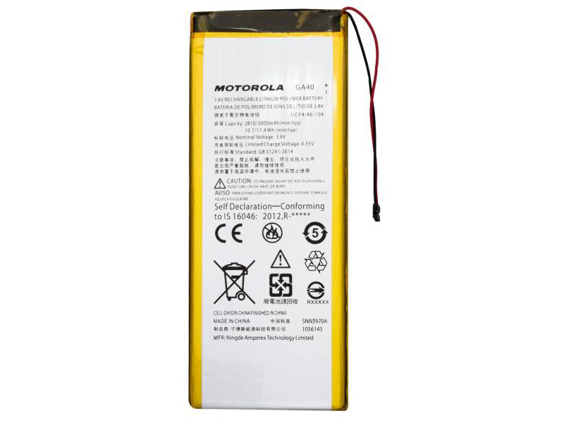 باتری موبایل موتورولا مدل GA40 با ظرفیت 3000mAh مناسب برای گوشی موبایل موتورولا Moto G4 Plus