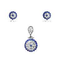 نیم ست نقره با روکش طلای سفید طرح چشم نظر کد NSNR06 نقره جات لطفی 