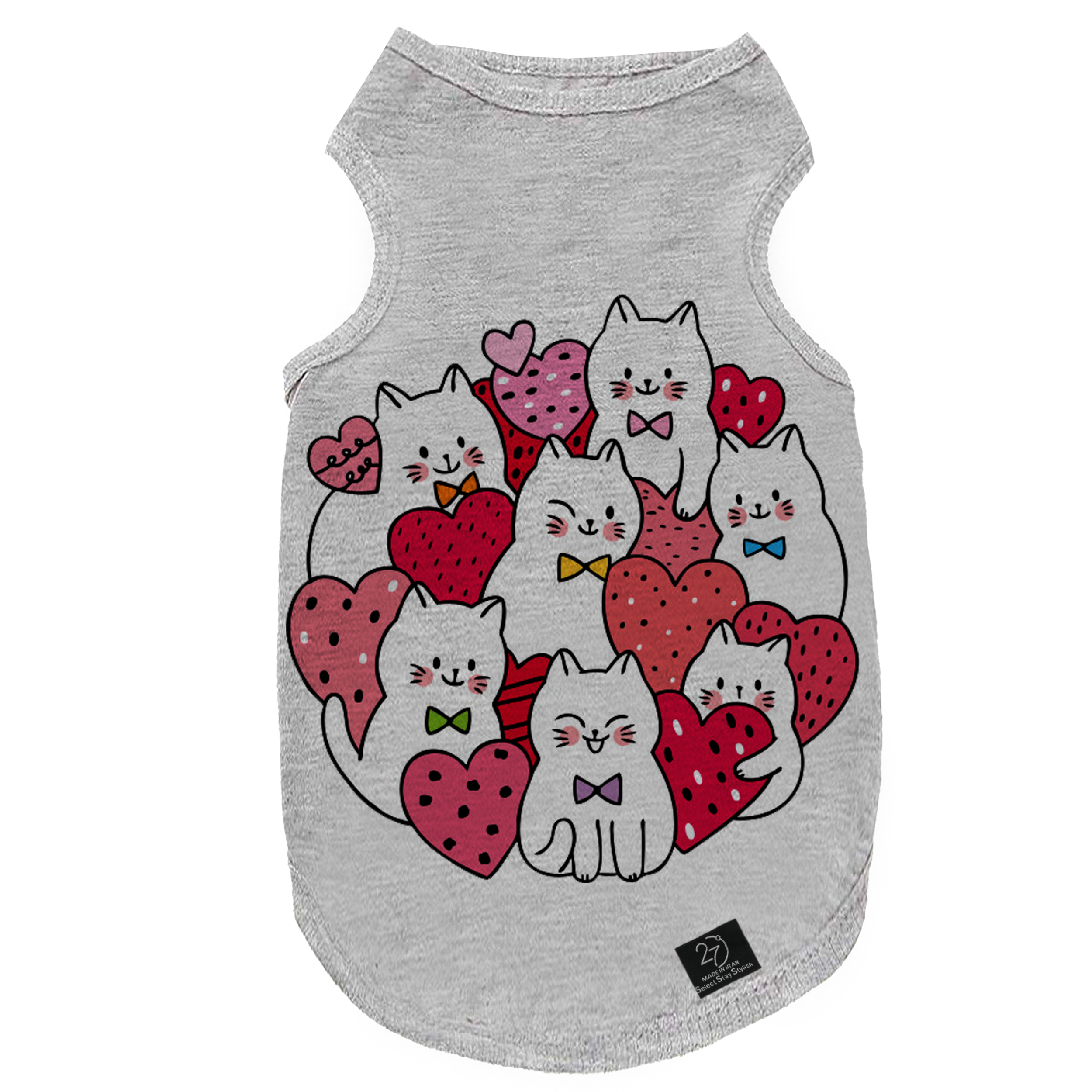 لباس سگ و گربه 27 طرح LOVE CAT کد J11 سایز XL