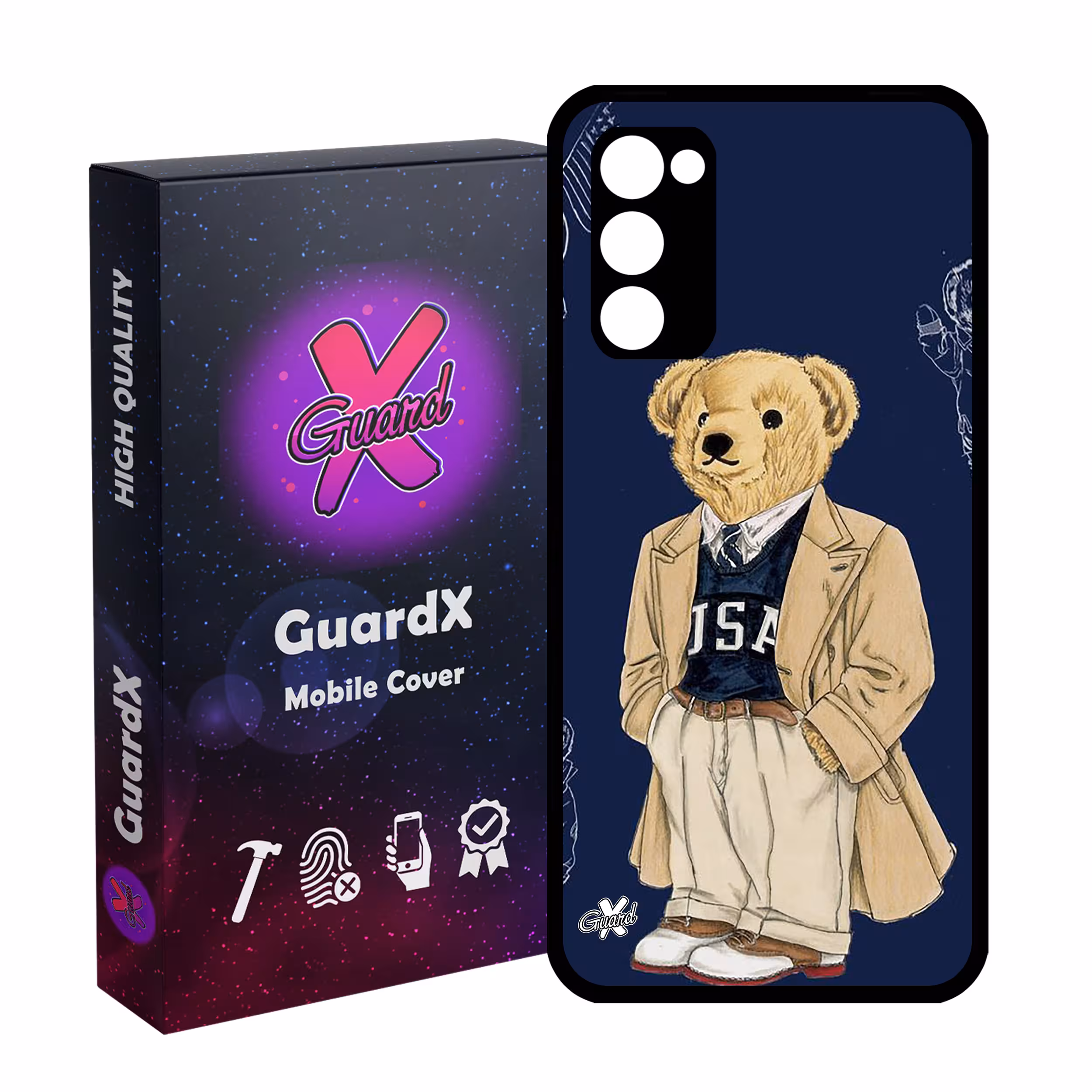 کاور گارد ایکس طرح خرس مدل Glass10427 مناسب برای گوشی موبایل سامسونگ Galaxy S20 FE
