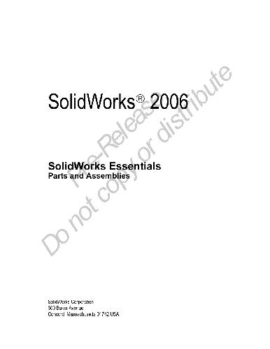 خرید و دانلود نسخه کامل کتاب solidworks essentials partsassemblies draft