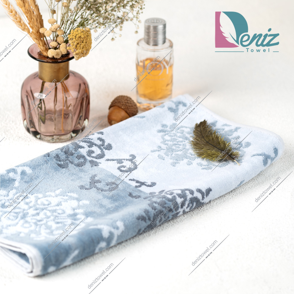 حوله دستی طرح امیلی رنگ طوسی