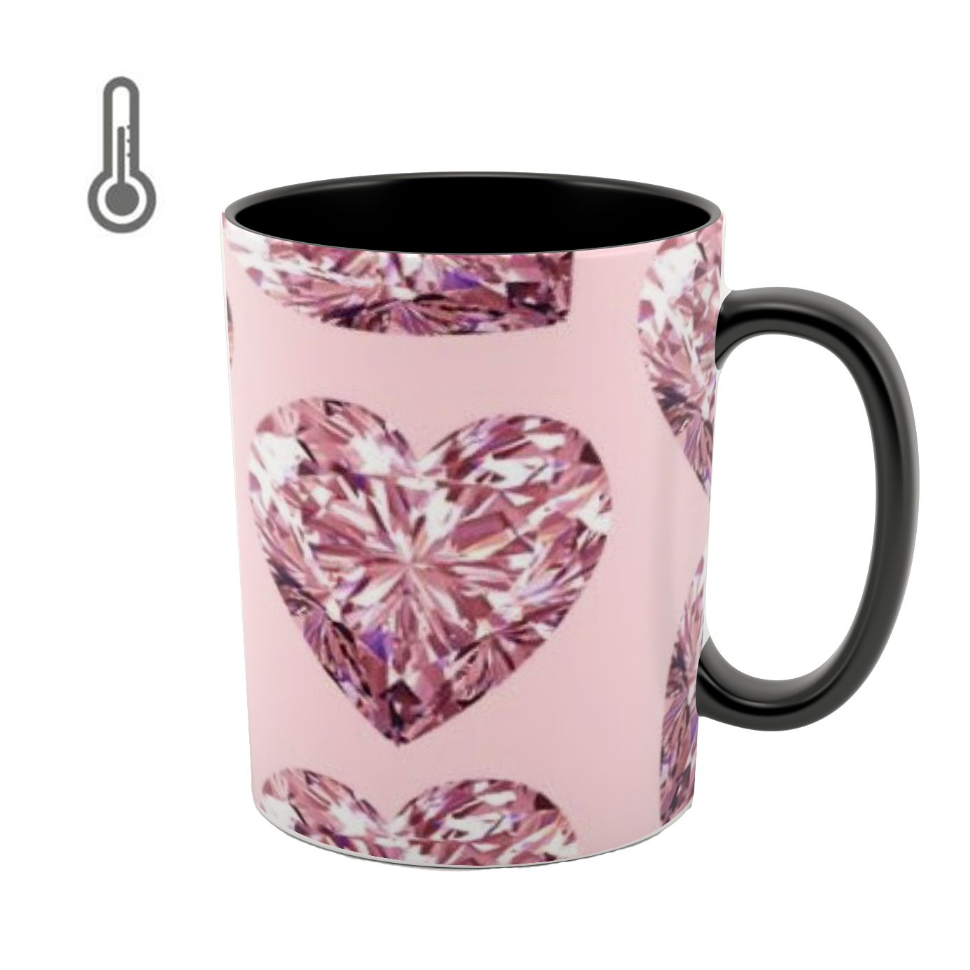 ماگ حرارتی طرح قلب شیشه ای