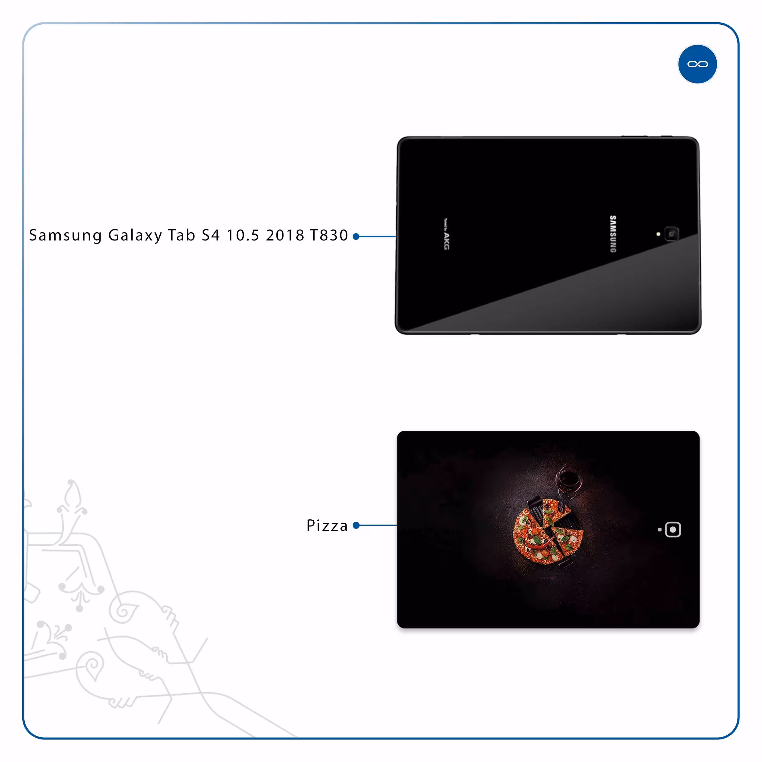 برچسب پوششی ماهوت مدل Pizza مناسب برای تبلت سامسونگ Galaxy Tab S4 10.5 2018 T830